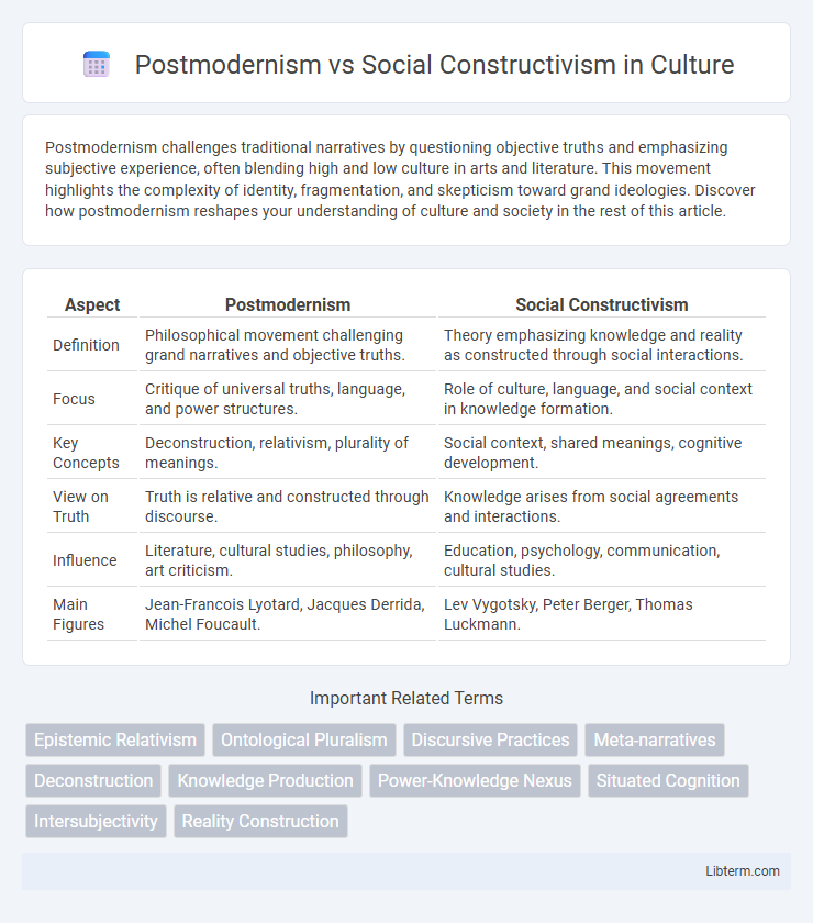 Social Constructivism vs Postmodernism in Culture - What is The Difference?