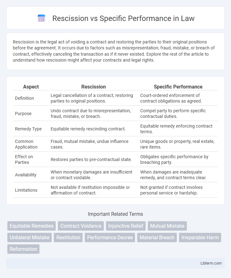 Specific Performance vs Rescission in Law - What is The Difference?
