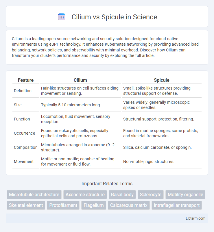 Spicule vs Cilium in Science - What is The Difference?