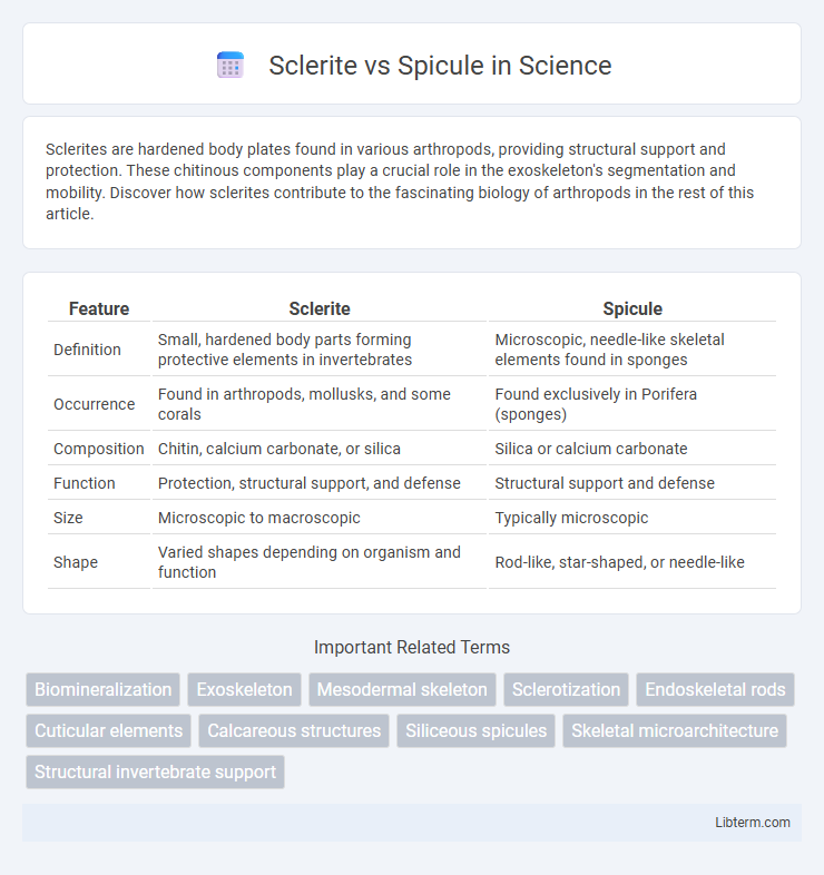 Spicule vs Sclerite in Science - What is The Difference?