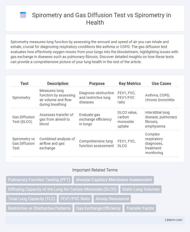 Spirometry vs Spirometry and Gas Diffusion Test in Health - What is The Difference?