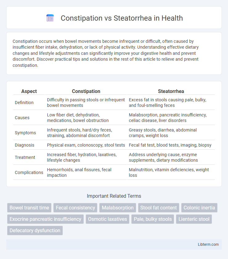 Steatorrhea vs Constipation in Health - What is The Difference?