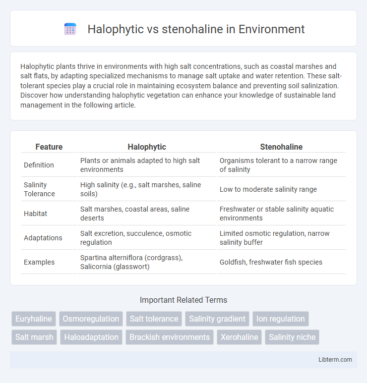 stenohaline vs Halophytic in Environment - What is The Difference?