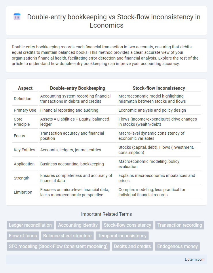 Stock-flow inconsistency vs Double-entry bookkeeping in Economics - What is The Difference?