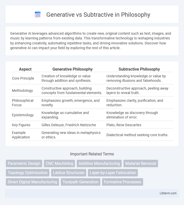 Subtractive vs Generative in Philosophy - What is The Difference?