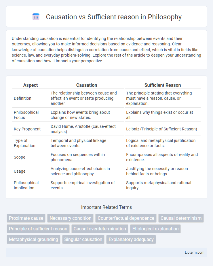 Sufficient reason vs Causation in Philosophy - What is The Difference?