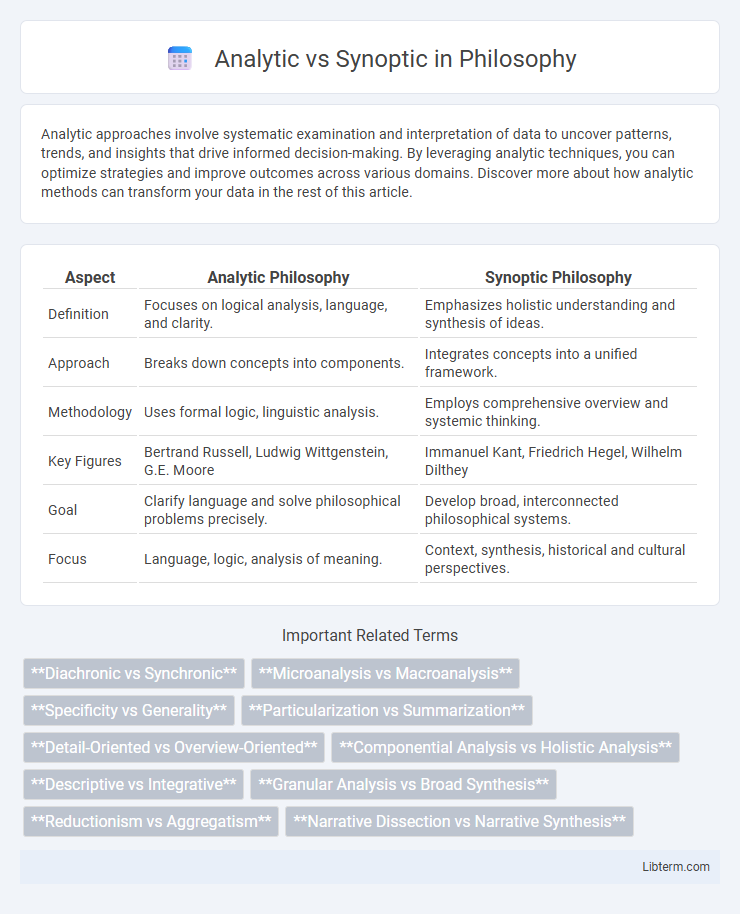Synoptic vs Analytic in Philosophy - What is The Difference?