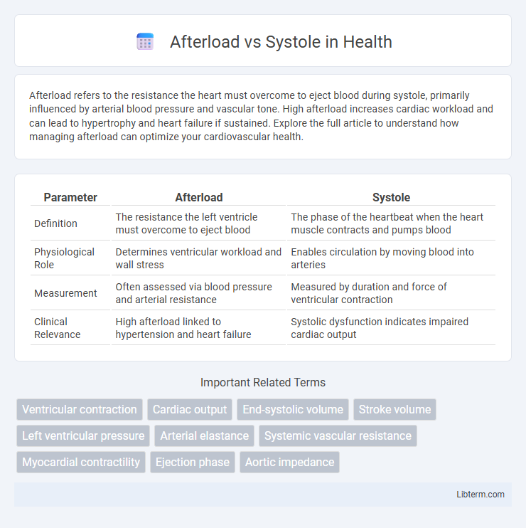 Systole vs Afterload in Health - What is The Difference?