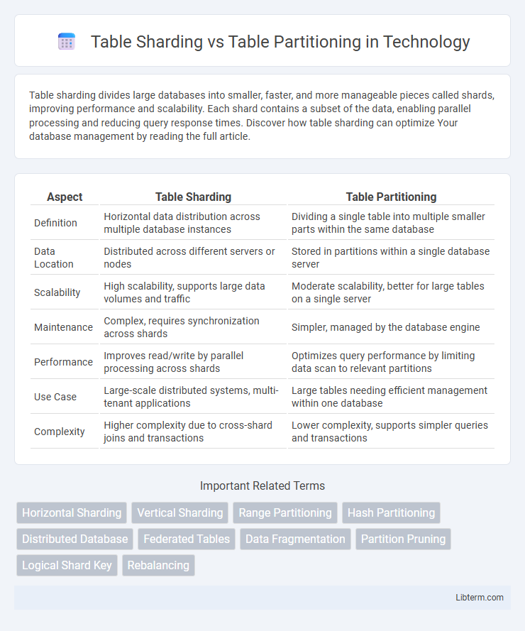 Table Partitioning vs Table Sharding in Technology - What is The Difference?