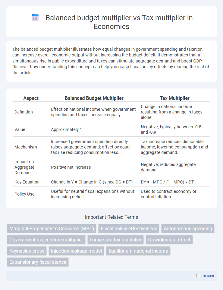 Tax multiplier vs Balanced budget multiplier in Economics - What is The Difference?