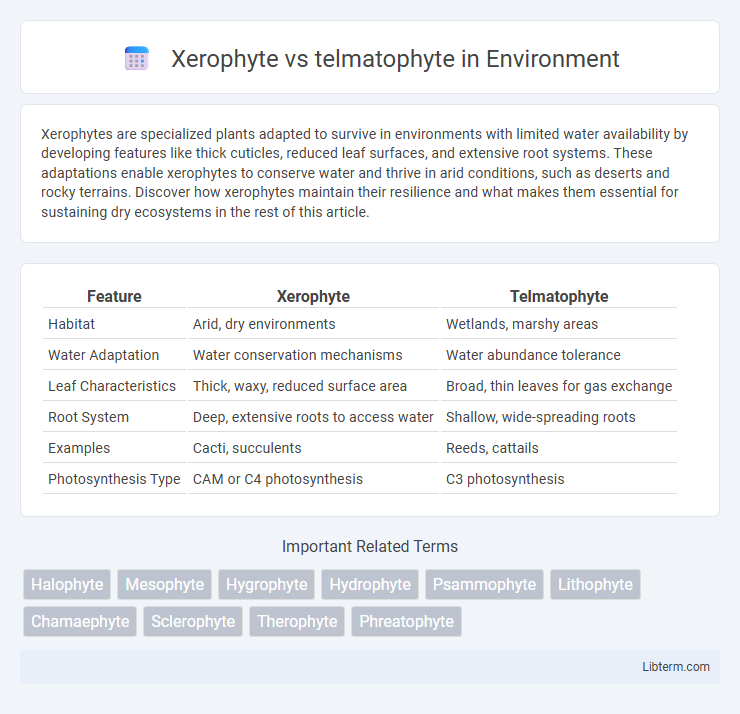 telmatophyte vs Xerophyte in Environment - What is The Difference?