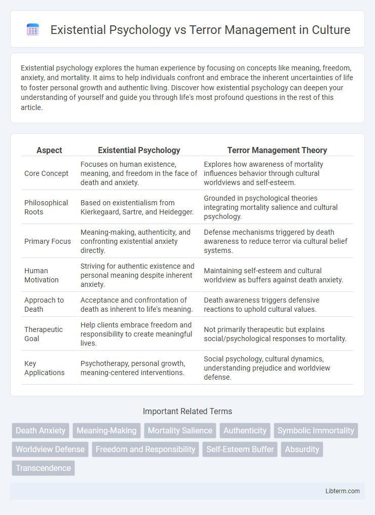 Terror Management vs Existential Psychology in Culture - What is The Difference?