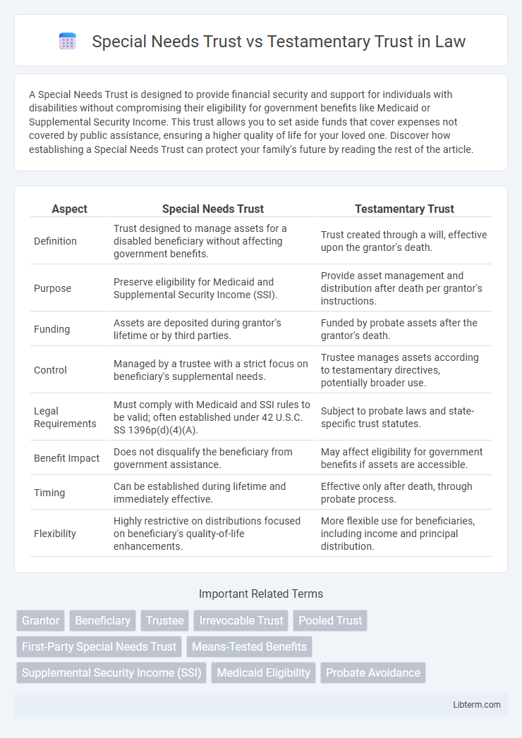 Testamentary Trust vs Special Needs Trust in Law - What is The Difference?