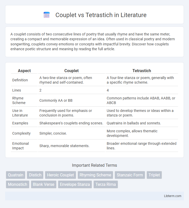 Tetrastich vs Couplet in Literature - What is The Difference?