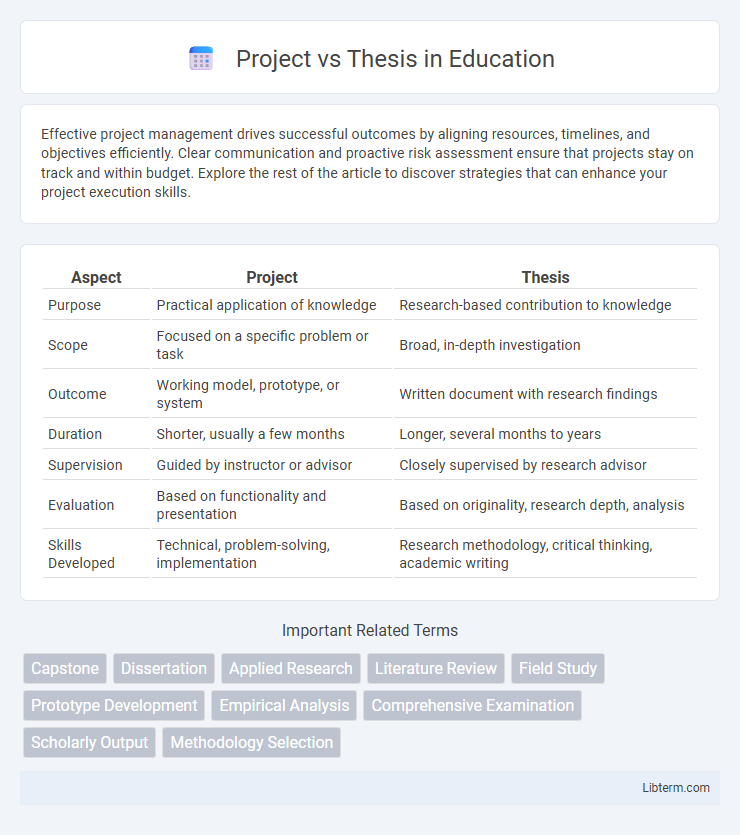 Thesis vs Project in Education - What is The Difference?