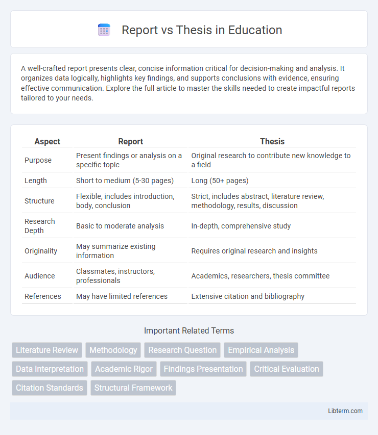 Thesis vs Report in Education - What is The Difference?