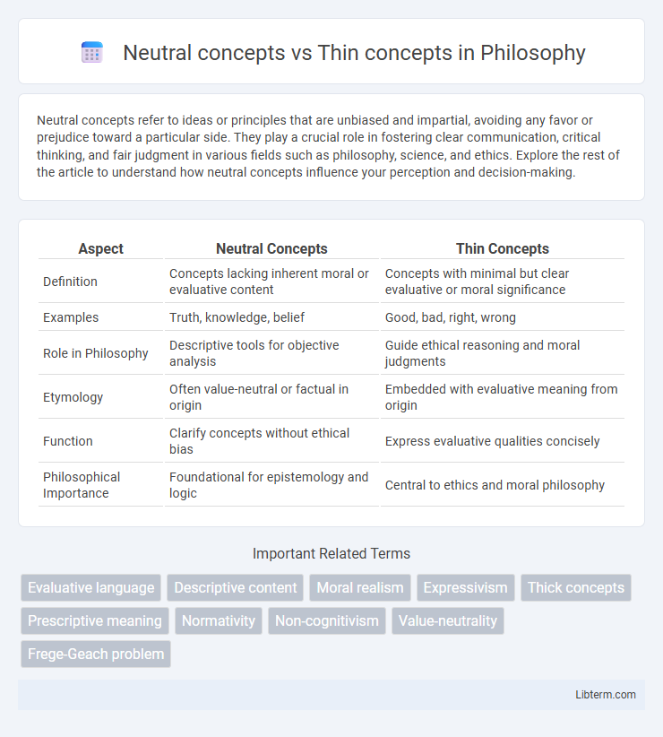 Thin concepts vs Neutral concepts in Philosophy - What is The Difference?