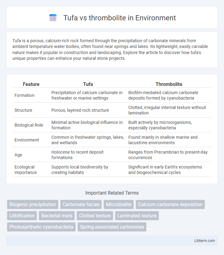 thrombolite vs Tufa in Environment - What is The Difference?
