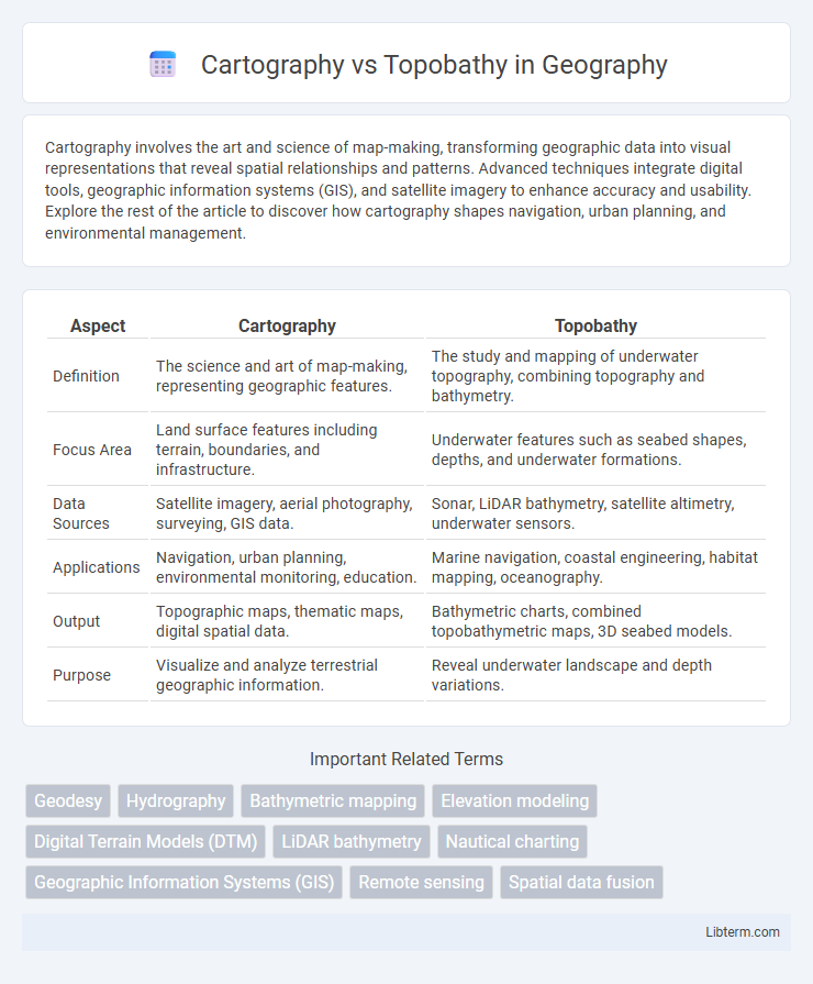 Topobathy vs Cartography in Geography - What is The Difference?