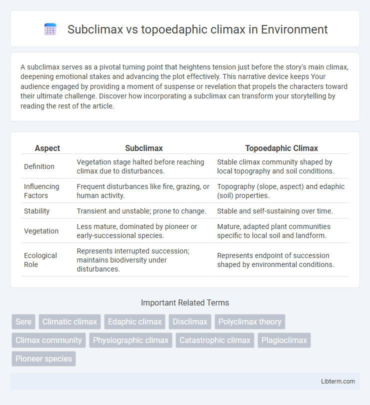 topoedaphic climax vs Subclimax in Environment - What is The Difference?
