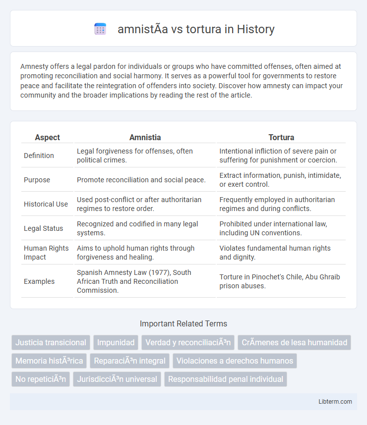 tortura vs amnistía in History - What is The Difference?