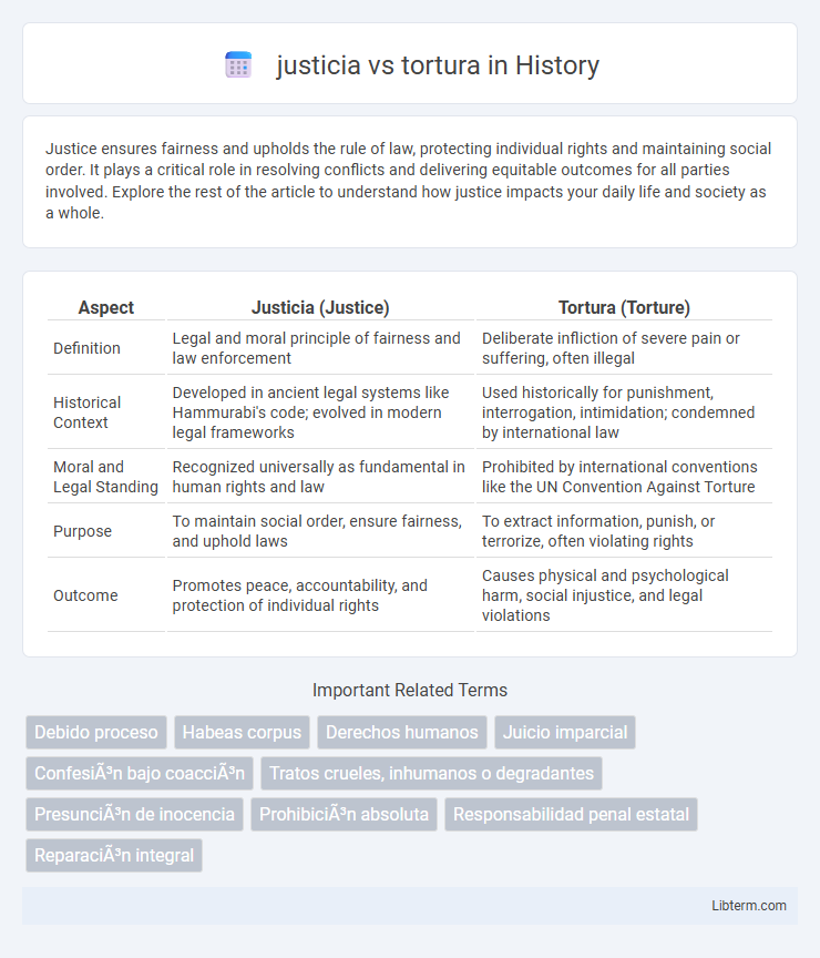 tortura vs justicia in History - What is The Difference?