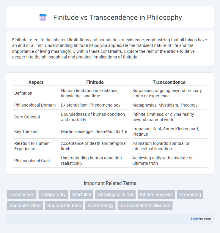 Transcendence vs Finitude in Philosophy - What is The Difference?