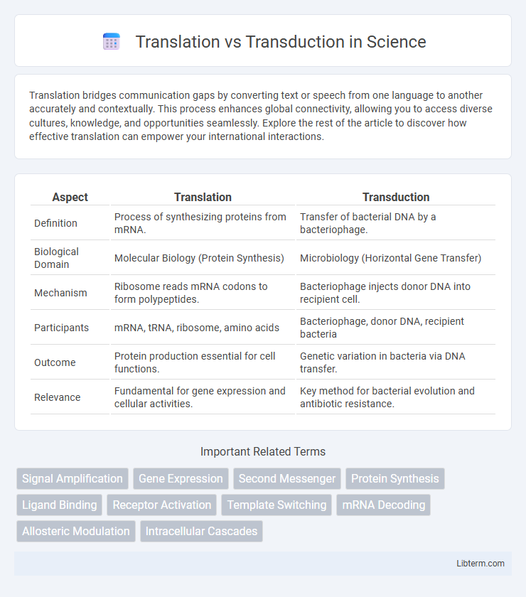 Transduction vs Translation in Science - What is The Difference?