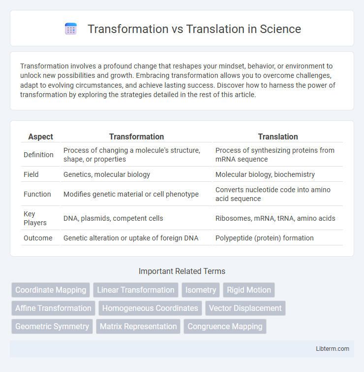 Translation vs Transformation in Science - What is The Difference?
