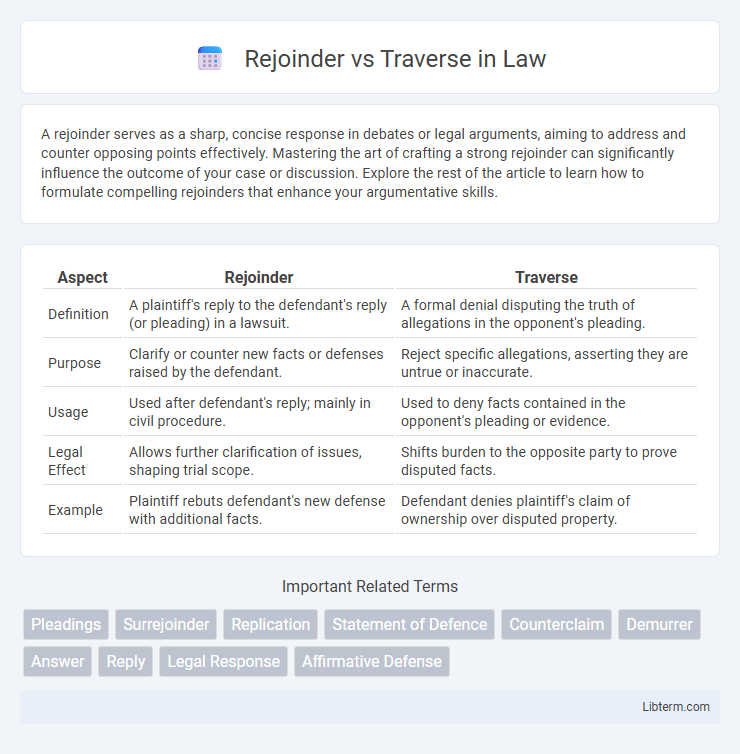 Traverse vs Rejoinder in Law - What is The Difference?