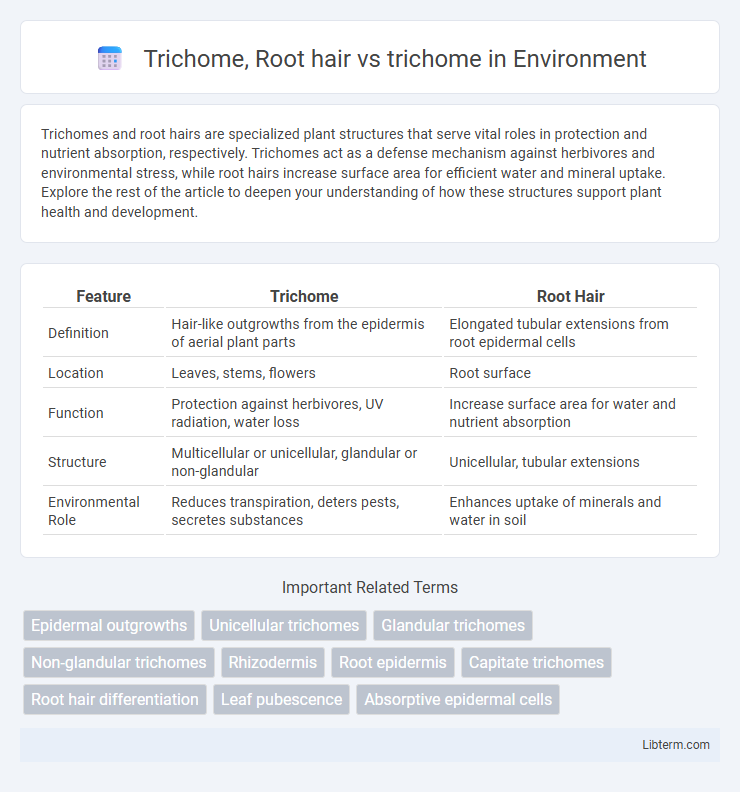 trichome vs Trichome, Root hair in Environment - What is The Difference?