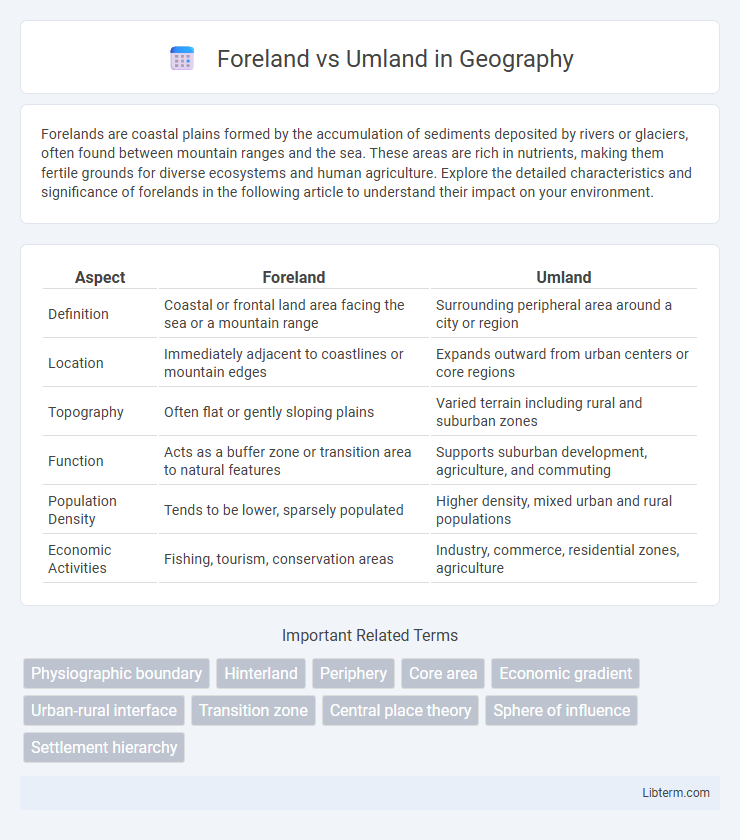Umland vs Foreland in Geography - What is The Difference?