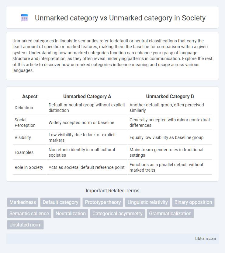 Unmarked category vs Unmarked category in Society - What is The Difference?
