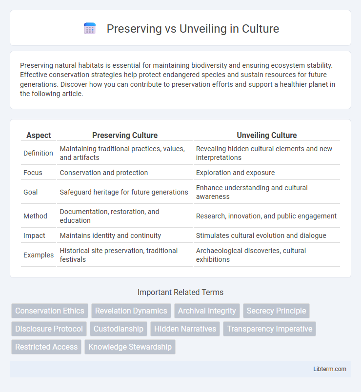 Unveiling vs Preserving in Culture - What is The Difference?