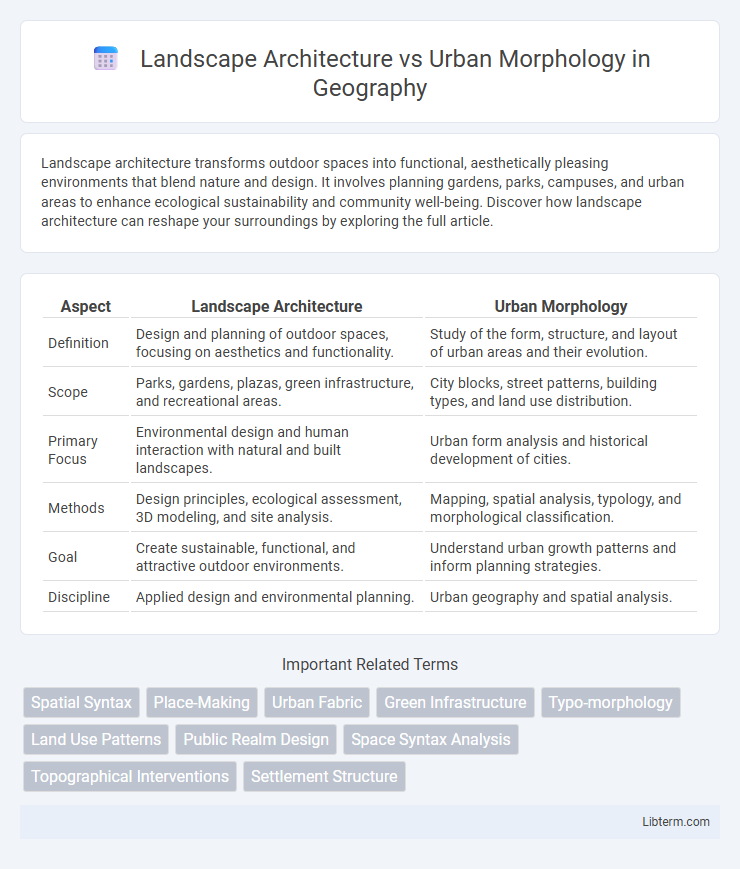 Urban Morphology vs Landscape Architecture in Geography - What is The Difference?