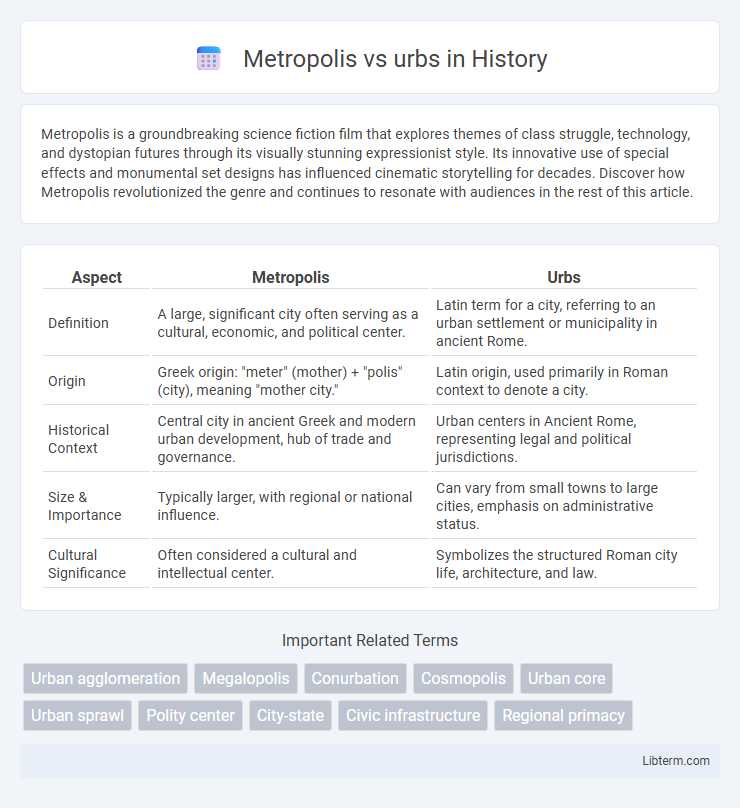urbs vs Metropolis in History - What is The Difference?