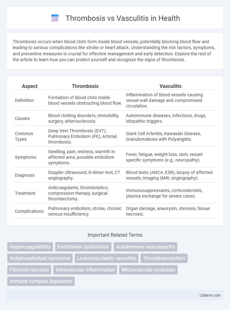 Vasculitis vs Thrombosis in Health - What is The Difference?