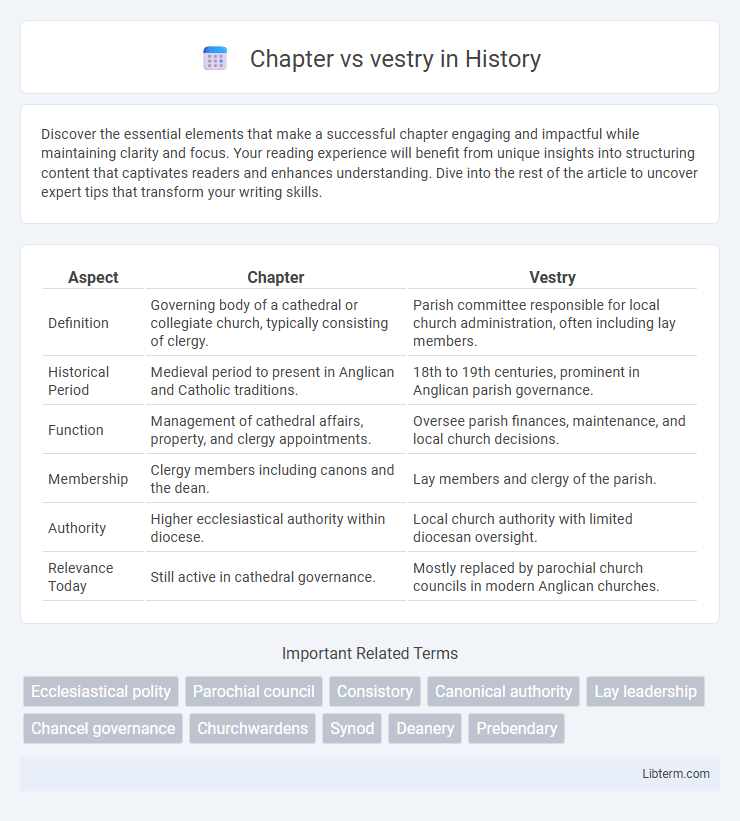 vestry vs Chapter in History - What is The Difference?