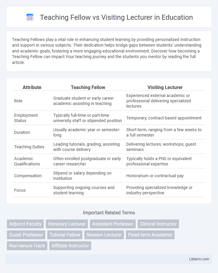 Visiting Lecturer vs Teaching Fellow in Education - What is The Difference?