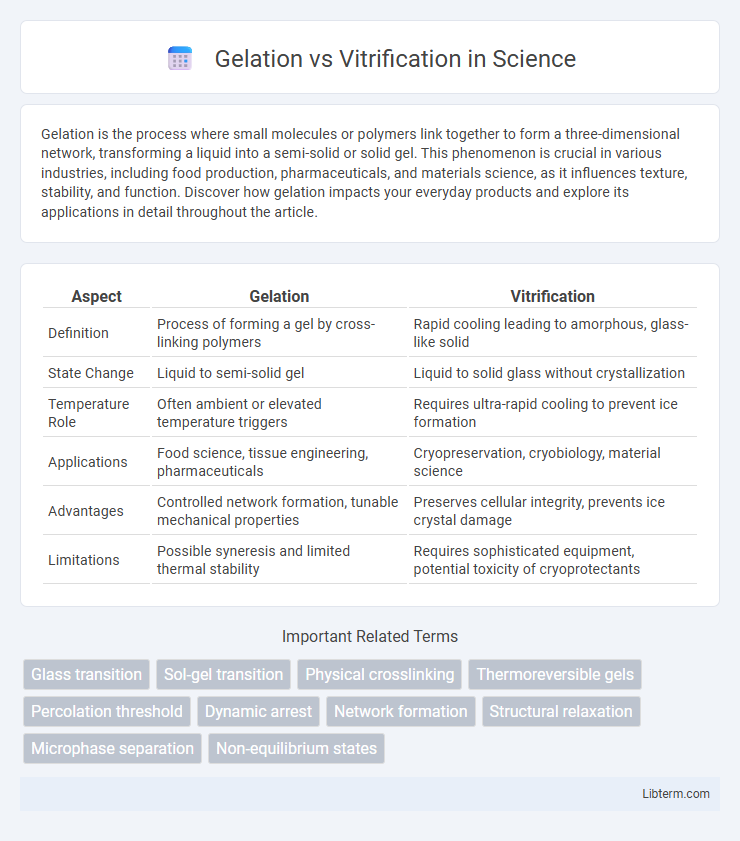Vitrification vs Gelation in Science - What is The Difference?