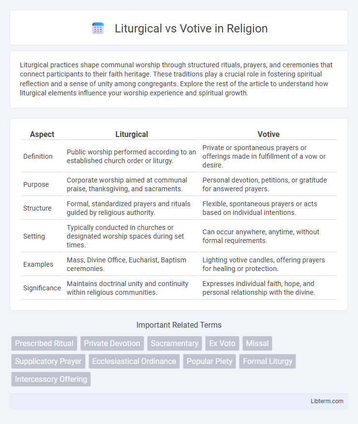 Votive vs Liturgical in Religion - What is The Difference?