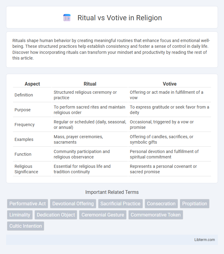 Votive vs Ritual in Religion - What is The Difference?