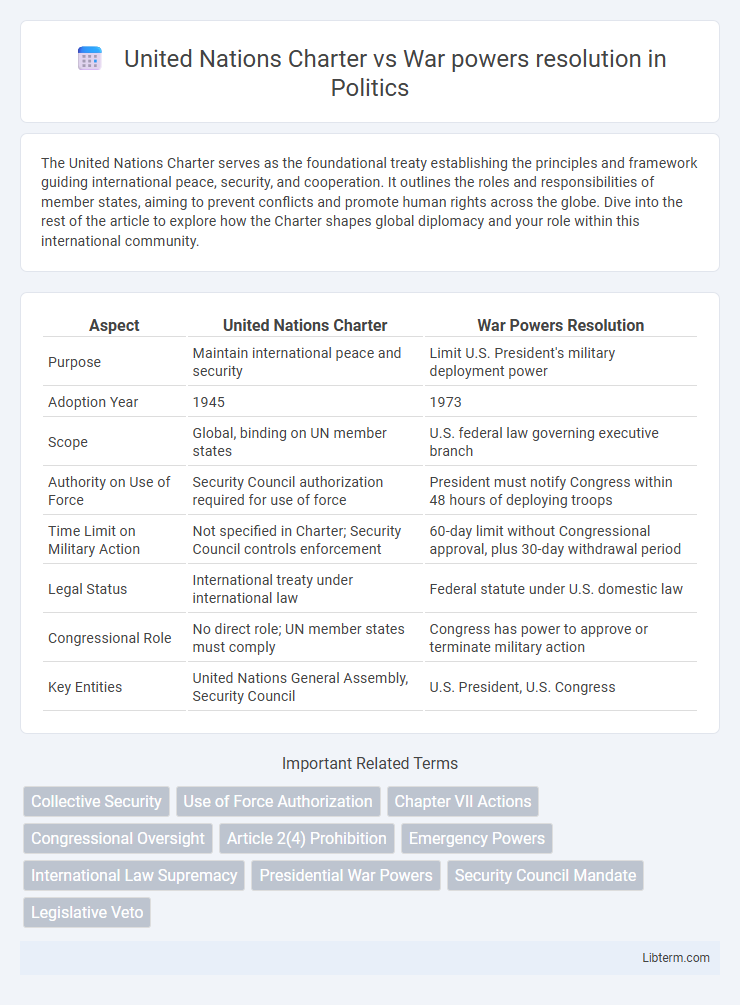 War powers resolution vs United Nations Charter in Politics - What is The Difference?