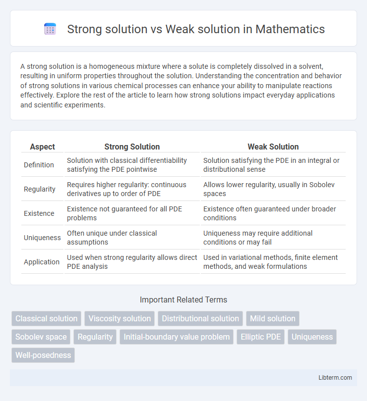 Weak solution vs Strong solution in Mathematics - What is The Difference?