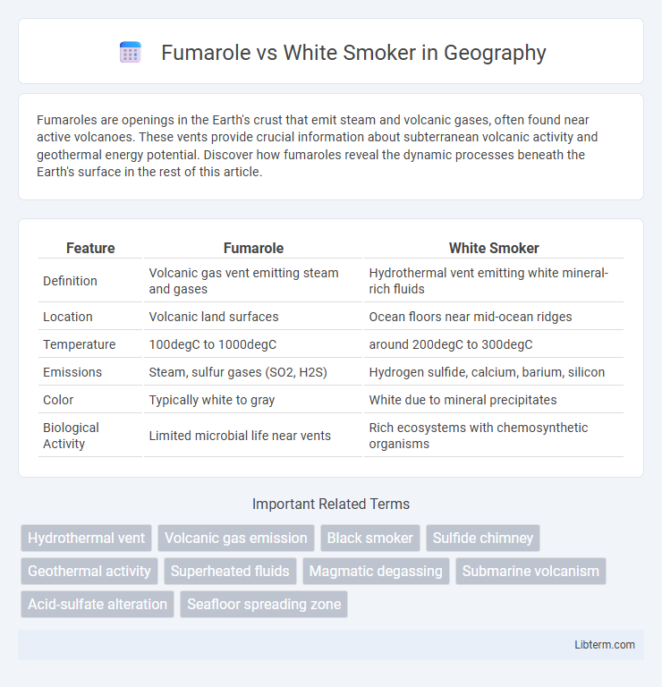 White Smoker vs Fumarole in Geography - What is The Difference?
