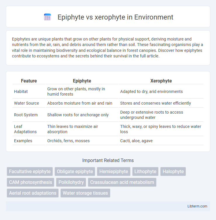 xerophyte vs Epiphyte in Environment - What is The Difference?