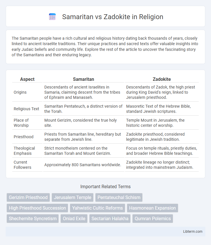 Zadokite vs Samaritan in Religion - What is The Difference?