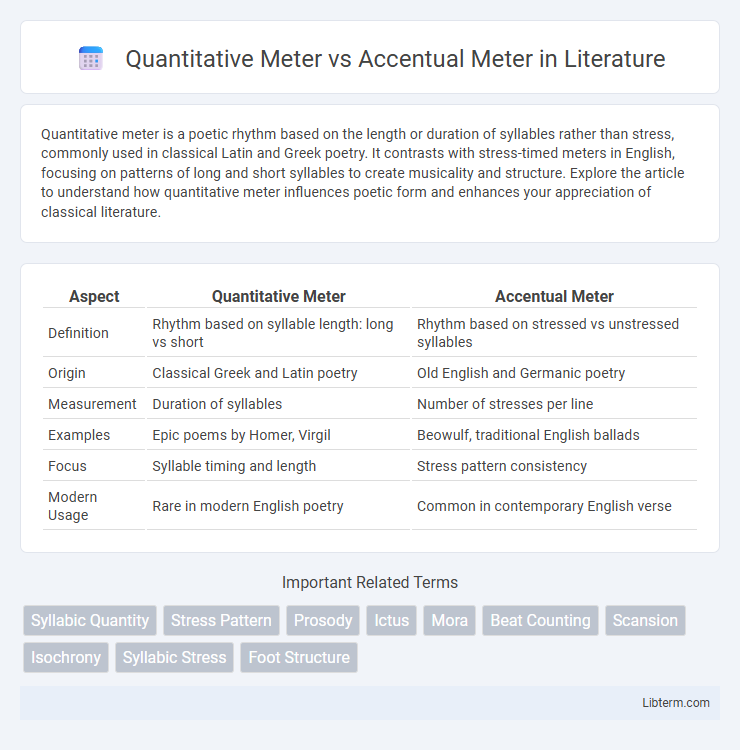Accentual Meter vs Quantitative Meter in Literature - What is The Difference?