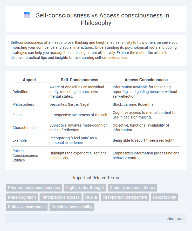 Access consciousness vs Self-consciousness in Philosophy - What is The Difference?