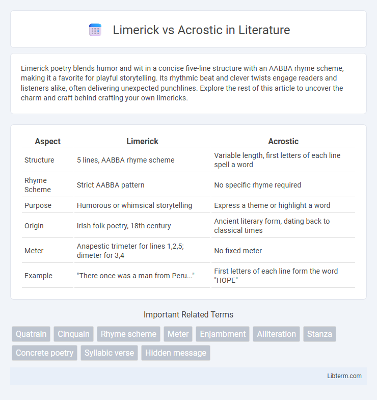 Acrostic vs Limerick in Literature - What is The Difference?